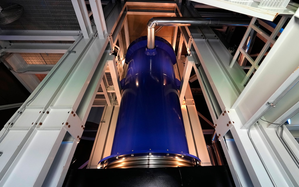 (David J. Phillip | Associated Press) A cross-section of a prototype nuclear reactor is shown inside Last Energy Inc.'s microreactor demonstration unit Tuesday, Jan. 17, 2023, in Brookshire, Texas. Utah Gov. Spencer Cox recently announced a partnership with a California startup to bring a test reactor to the state.