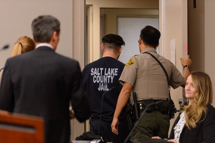 (Trent Nelson | The Salt Lake Tribune)  Abraham Miranda at his sentencing in Salt Lake City, Thursday December 21, 2017. Miranda, 19, pleaded guilty to manslaughter counts for a February crash that killed two of his West High School classmates and critically injured a pregnant woman and her baby.