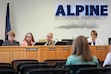 (Francisco Kjolseth | The Salt Lake Tribune) Members of the Alpine School District Board of Education Ada Wilson, Joylin Lincoln, Mark Clement and Sara Hacken, from left, attend a meeting on Friday, June 30, 2023. The Alpine School District will officially split into three by 2027.