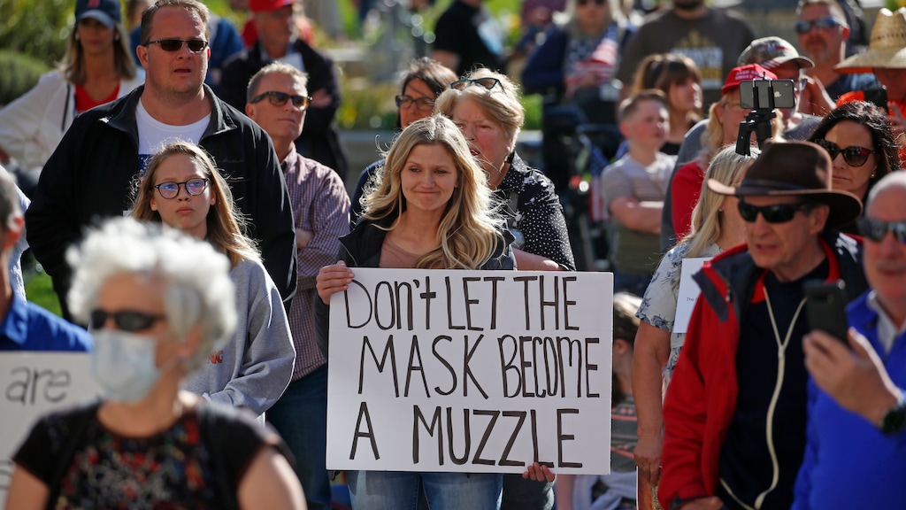 (Rich Bowmer | AP file photo) People gather during the Utah Business Revival rally, which wants Utah's economy to be reopened, Saturday, April 18, 2020, in Salt Lake City. Utah will aim to reopen restaurants and gyms and resume elective surgeries in early May under a plan unveiled Friday, April 17, 2020, by Gov. Gary Herbert to gradually reopen the economy that has been decimated by the coronavirus pandemic.