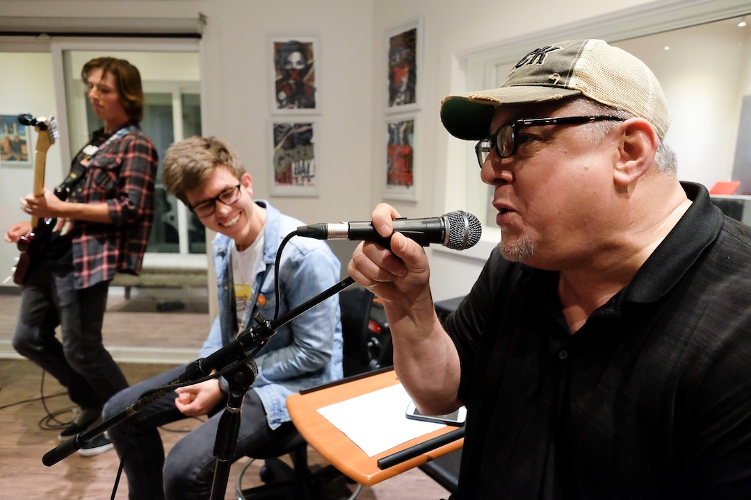 (Francisco Kjolseth  |  The Salt Lake Tribune)  Steve Auerbach, Executive Director of MusicGarage.org, belts out some blues as he encourages his students to learn more than just rock and roll during a recent session in the after school program in Sugarhouse on Monday, May 20, 2019.