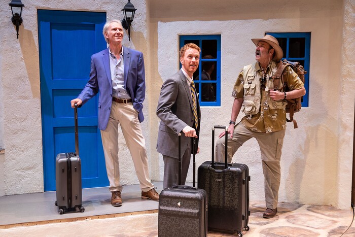 (Courtesy photo) Brian Sutherland (Sam), left, Paul Castree (Harry) and Dan Sharkey (Bill) perform in Pioneer Theatre Company's production of "Mamma Mia!"