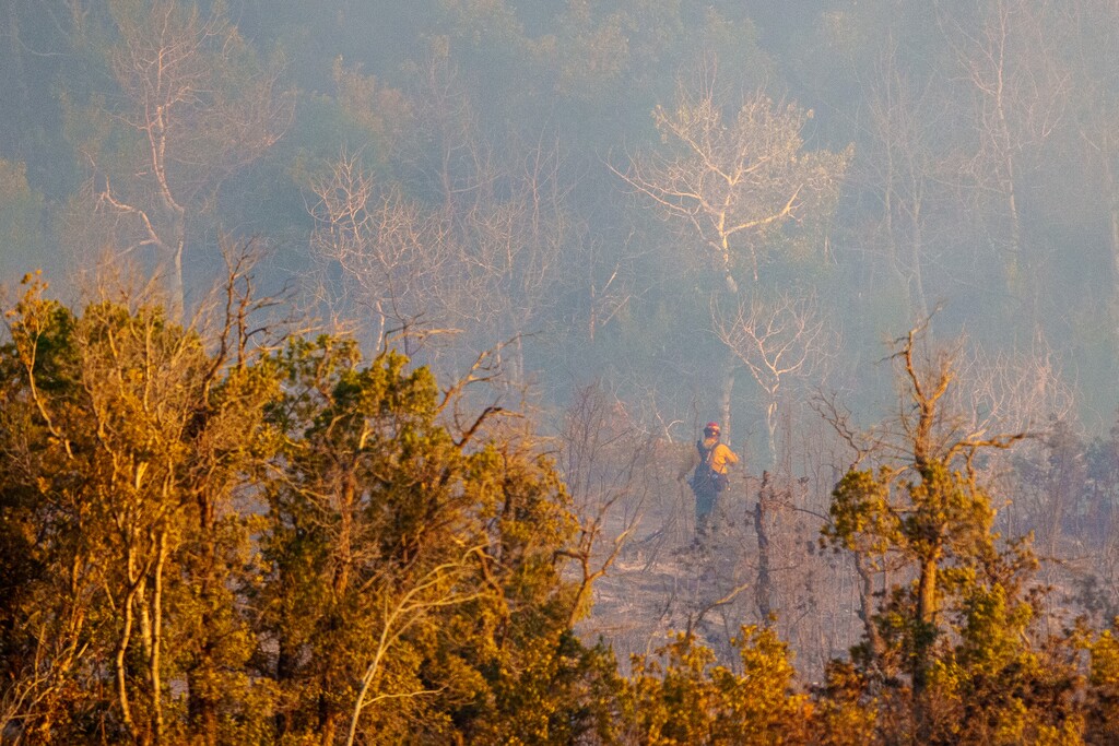 (Trent Nelson | The Salt Lake Tribune) Crews fight the Parleys Canyon Fire on Saturday, Aug. 14, 2021.