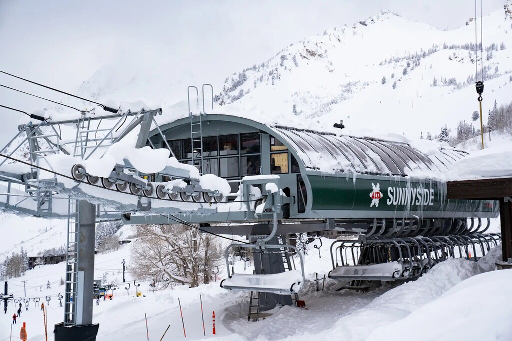 (Alta Ski Area)
The Sunnyside lift at Alta Ski Area is expected to finally start carrying passengers to the ski area's beginner terrain on Saturday, Jan. 21, 2023. It was scheduled to open Nov. 20 but was delayed because of supply chain disruptions and record snowfall.