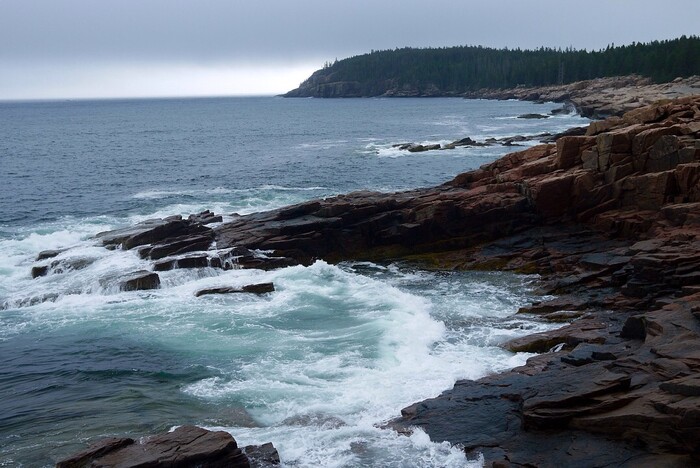 (Courtesy  |  Mary Demorest) 

Waves from the Atlantic Ocean pour over the rocky shores of Acadia National Park on Sept. 29, 2015.