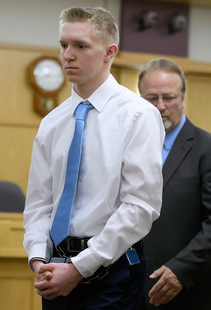 (Eli Lucero  |  Pool Photo)  Jayzon Decker is led out of the courtroom after his sentencing hearing for attempted aggravated murder and obstructing justice, Wednesday, Feb. 7, 2018, in Logan, Utah. Decker received a sentence of 15 years to life for planning and being present at the shooting of Deserae Turner in February 2017, and leaving her for dead in a dry irrigation canal in Smithfield, Utah.