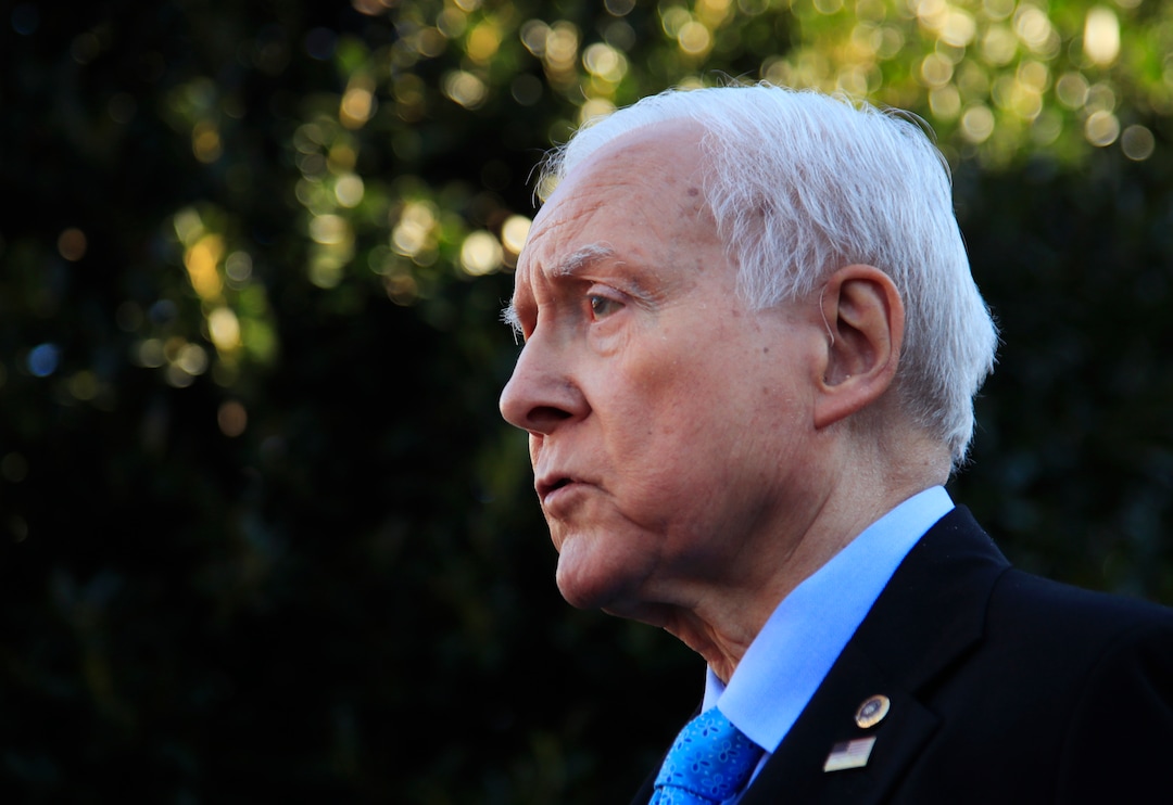 (Manuel Balce Ceneta  |  AP Photo)  Senate Finance Committee Chairman Orrin Hatch, R-Utah, speaks to reporters following a meeting with President Donald Trump at the White House in Washington, Monday, Nov. 27, 2017.
