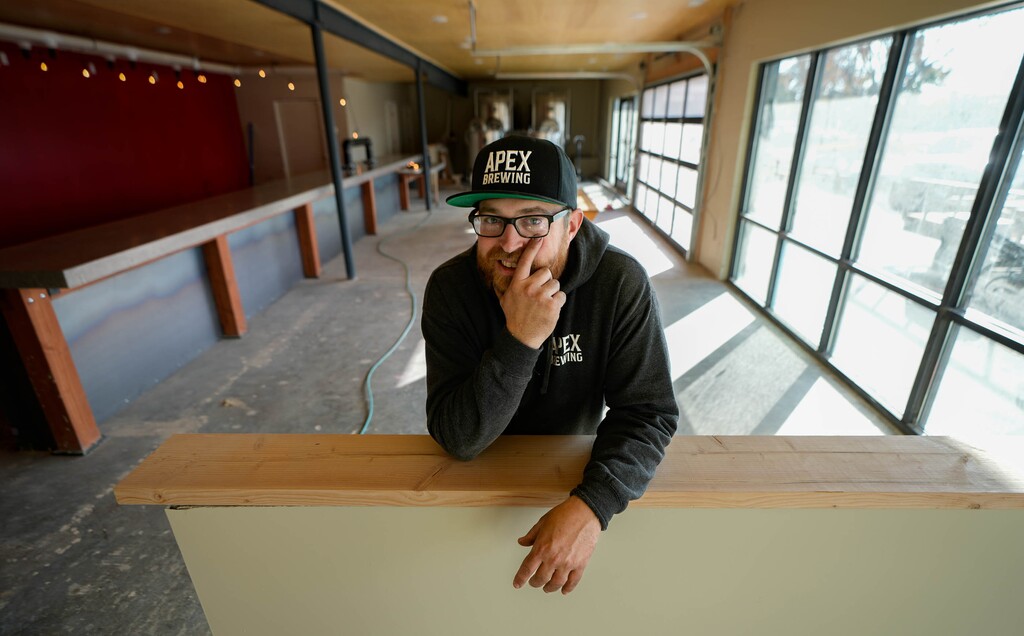 (Francisco Kjolseth | The Salt Lake Tribune) Tim Chappell, owner and brewer of Apex Brewing in South Salt Lake, pause for a portrait as he works around the clock on Friday, Nov. 18, 2022, in hopes of opening the new brewery by December or January.