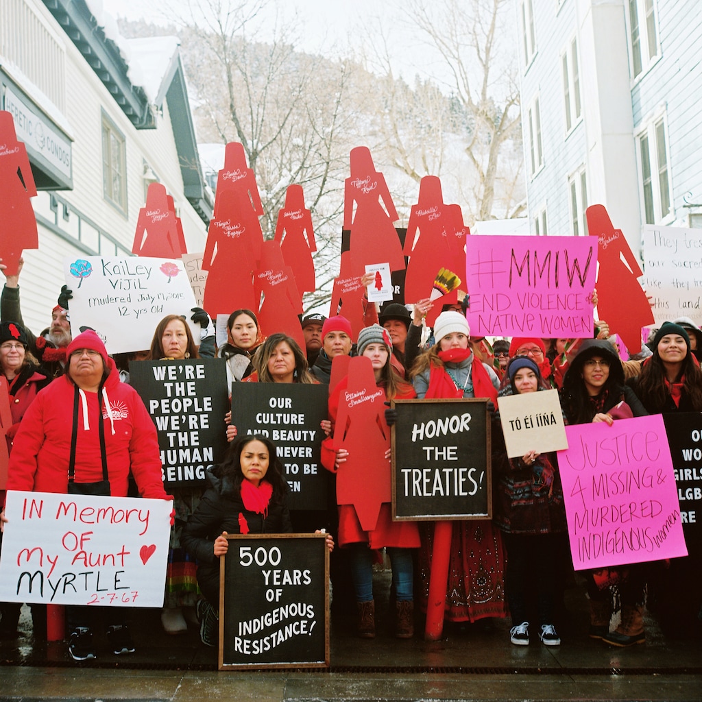 (Denae Shanidiin | Restoring Ancestral Winds) Across the U.S. every May 5, activists and Native communities raise awareness of the thousands of Native women, girls as well as men, boys and LGBTQ community members that have gone missing or murdered by wearing red.