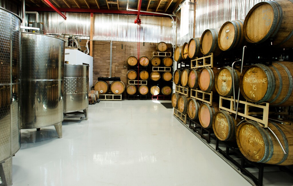 Rick Egan | The Salt Lake Tribune
Storage barrels at Cedar City's IG Winery, which after five years has moved to a new location on Center Street. Tuesday, June 13, 2017.