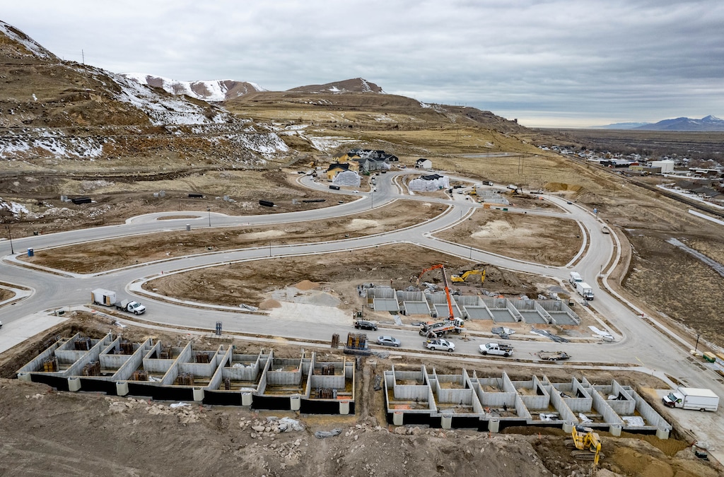 (Francisco Kjolseth | The Salt Lake Tribune) New development construction on the western edge of Magna on Monday, Feb. 20, 2023. Utah's urban centers continue to far outpace population growth in rural areas of the state, according to the U.S. Census.