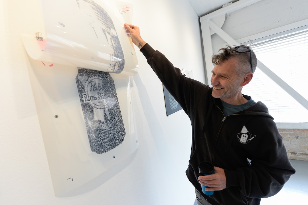 (Francisco Kjolseth  |  The Salt Lake Tribune)  Shon Taylor talks about his last show at the innovative God Hates Robots art gallery, entitled "Six Pack," at 314 W. 300 South in Salt Lake City, as it gets ready to shut down.