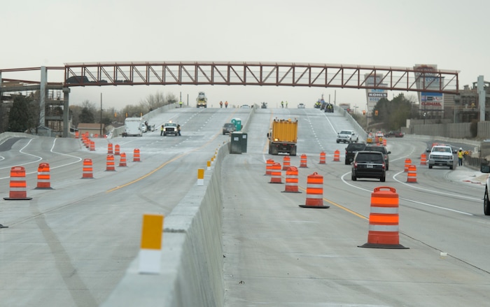 (Rick Egan  |  The Salt Lake Tribune)  The new bridge set to openon Saturday, 7000 So. Bangerter Highway. The Utah Department of Transportation (UDOT) will open several major construction projects this weekend in western Salt Lake County. Thursday, November 16, 2017.


