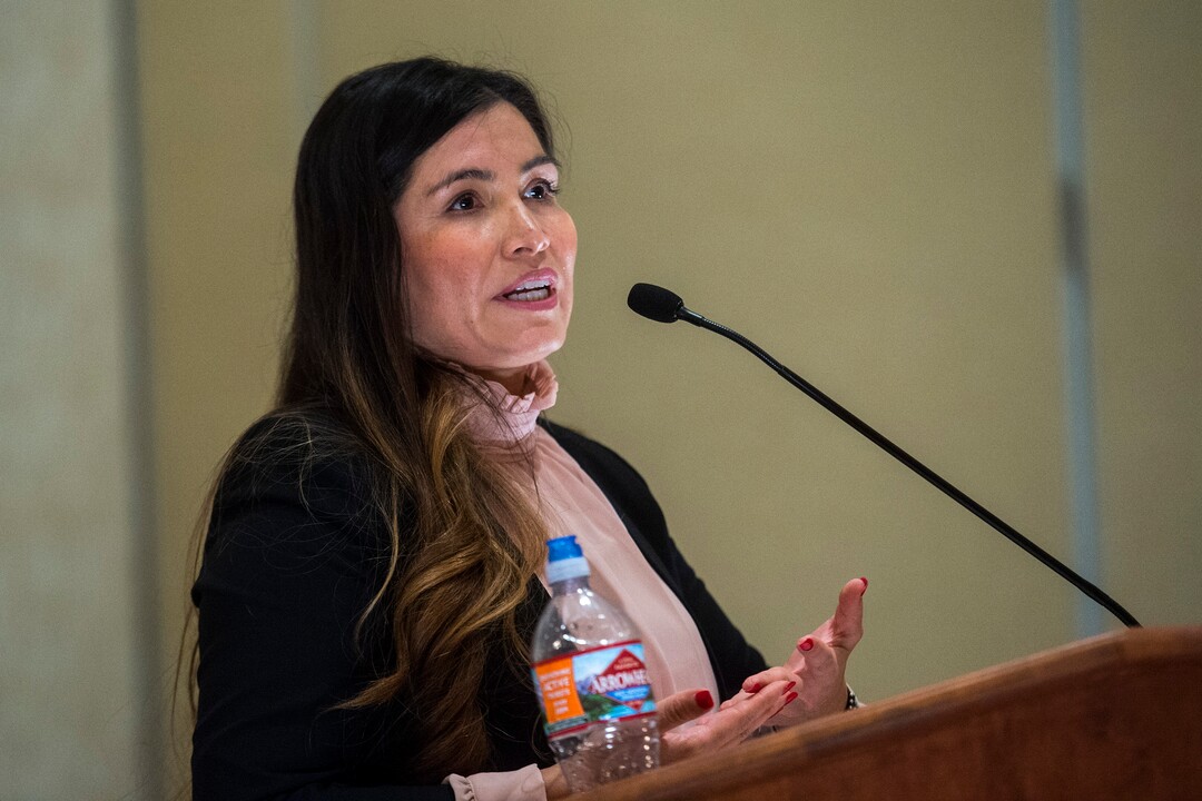 (Chris Detrick  |  The Salt Lake Tribune) Ethel B. Branch, Attorney General of the Navajo Nation, speaks during a press conference at the Salt Lake Marriott City Center Monday, December 4, 2017.  