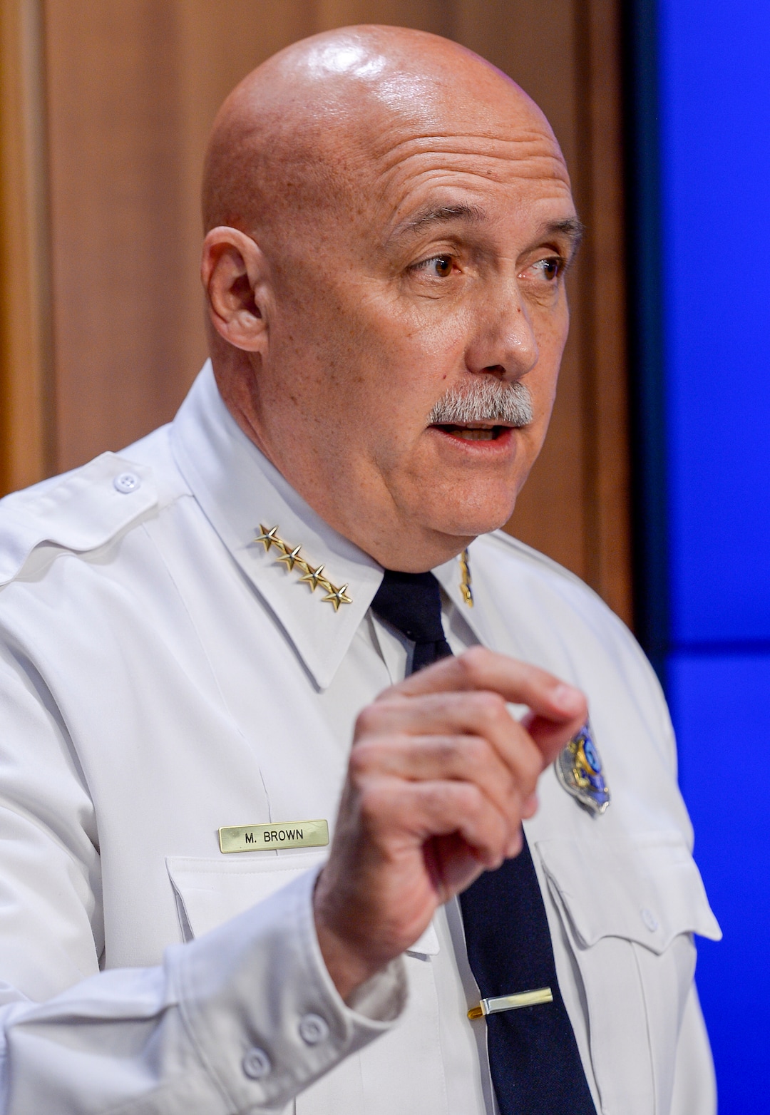 (Leah Hogsten  |  The Salt Lake Tribune) During a media briefing June 27, 2019, Salt Lake City Police Chief Mike Brown confirmed that the owner of the Fairpark home searched overnight is a "person of interest" in the disappearance of missing University of Utah student MacKenzie Lueck. Police are not identifying the man and no arrests have been made.