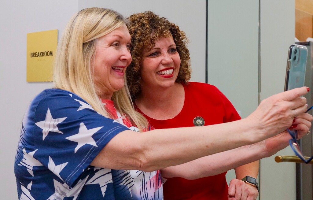 (Yeonseung Kim | The Salt Lake Tribune) Rep. Celeste Maloy at an election night watch party, on Tuesday, June 25, 2024.