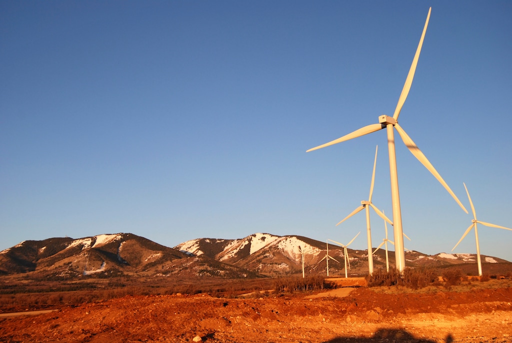 (Brian Maffly  | Tribune file photo)  Latigo Wind Park, a new 27-turbine power-generating project outside Monticello, provides nearly 62 megawatt of electricity to Rocky Mountain Power. Commissioners in some rural Utah counties are upset over the utility’s recent decision to build a $3.5 billion wind farm project in Wyoming, while many rural Utah communities are struggling for jobs and economic development.