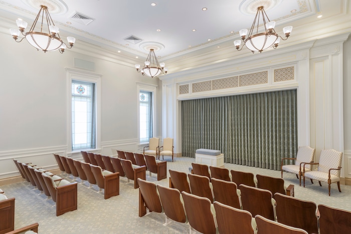 (Photo courtesy of The LDS Church)  An instruction room in the Cedar City, Utah, temple. Utah's 17th temple will be dedicated on Dec. 10, 2017.