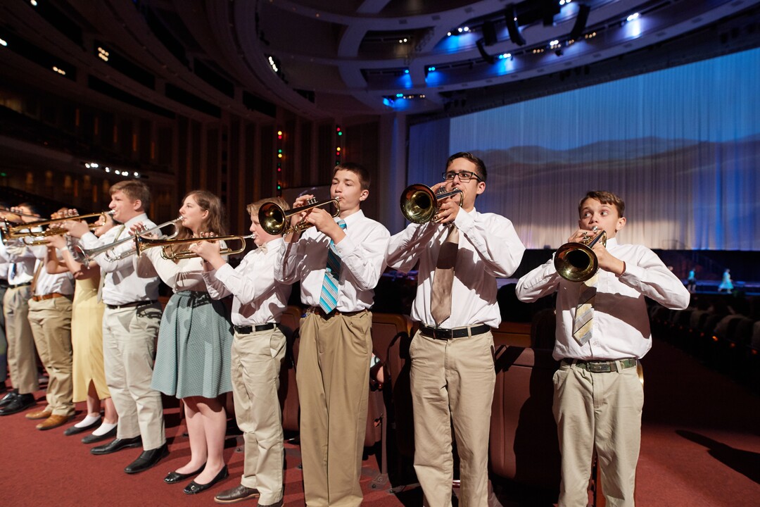 (Courtesy LDS Church)  Of the 17,000 youths who performed in the cultural celebration for the Jordan River Temple, a cast of more than 2,000 youths participated as narrators, soloists, dancers and members of the celebration choir, band and orchestra. The event took place May 19, 2018, in the Conference Center.