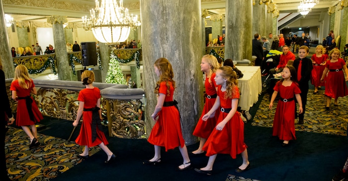 (Steve Griffin  |  The Salt Lake Tribune)  Members of the One Voice Children's Choir prepare for a concert at the Joseph Smith Memorial Building in Salt Lake City Friday December 8, 2017.