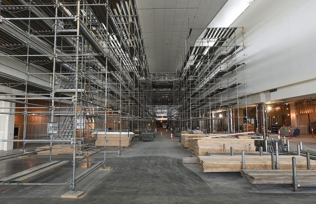 (Francisco Kjolseth  |  The Salt Lake Tribune)  What is scheduled to be known as The Canyon begins to take shape within Concourse A as Salt Lake City International Airport announces food concessionaires for the first phase of the new expanded airport during a tour on Wed. Feb. 20, 2019.