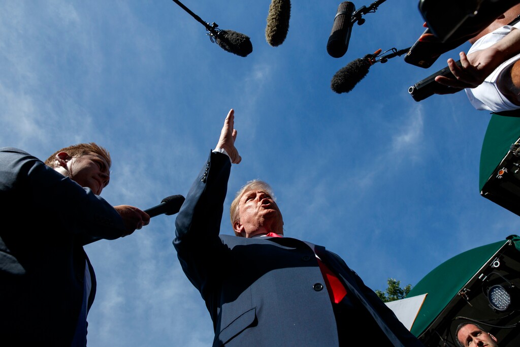 President Donald Trump speaks to reporters at the White House, Friday, June 15, 2018, in Washington. (AP Photo/Evan Vucci)