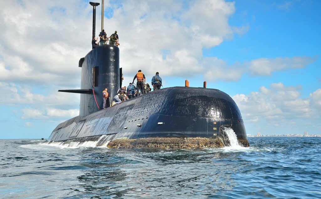 (Argentina Navy via AP ) This undated photo provided by the Argentina Navy shows an ARA San Juan, a German-built diesel-electric vessel, near Buenos Aires, Argentina. Argentina's Navy said Friday, Nov. 17, 2017, it has lost contact with its ARA San Juan submarine off the country's southern coast.