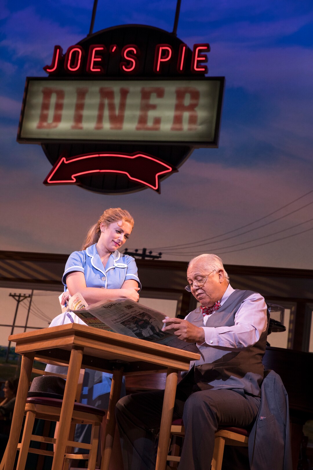 (Photo courtesy of Joan Marcus) Desi Oakley and Larry Marshall in the national tour of Waitress, which runs Sept. 25-30 at the Eccles Theater in Salt Lake City