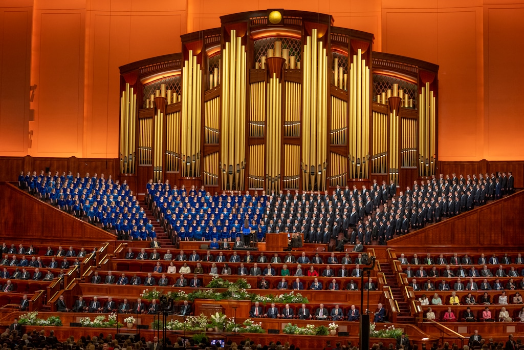 (Rick Egan | The Salt Lake Tribune) A General Conference session in April. Tribune columnist Gordon Monson has a list of topics he hopes church leaders will address.