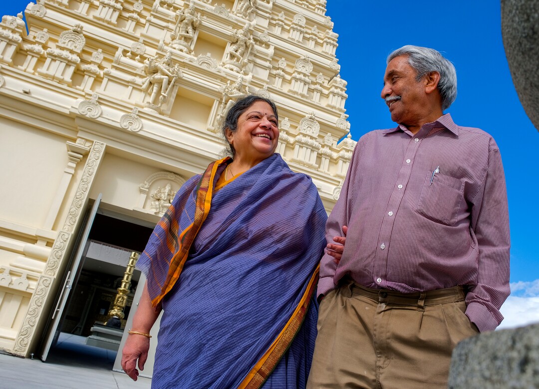 Leah Hogsten  |  The Salt Lake Tribune  Indra and Dr. Neale Neelameggham are pillars of the Utah Hindu community.  The couple established a temple in their basement and invited their faith community to worship in their home and when the time finally came to build the Sri Ganesha Hindu Temple, the two were instrumental in fundraising and public outreach. Artisans from around the world spent two years hand-carving deities in the Sri Ganesha Hindu Temple in South Jordan. 