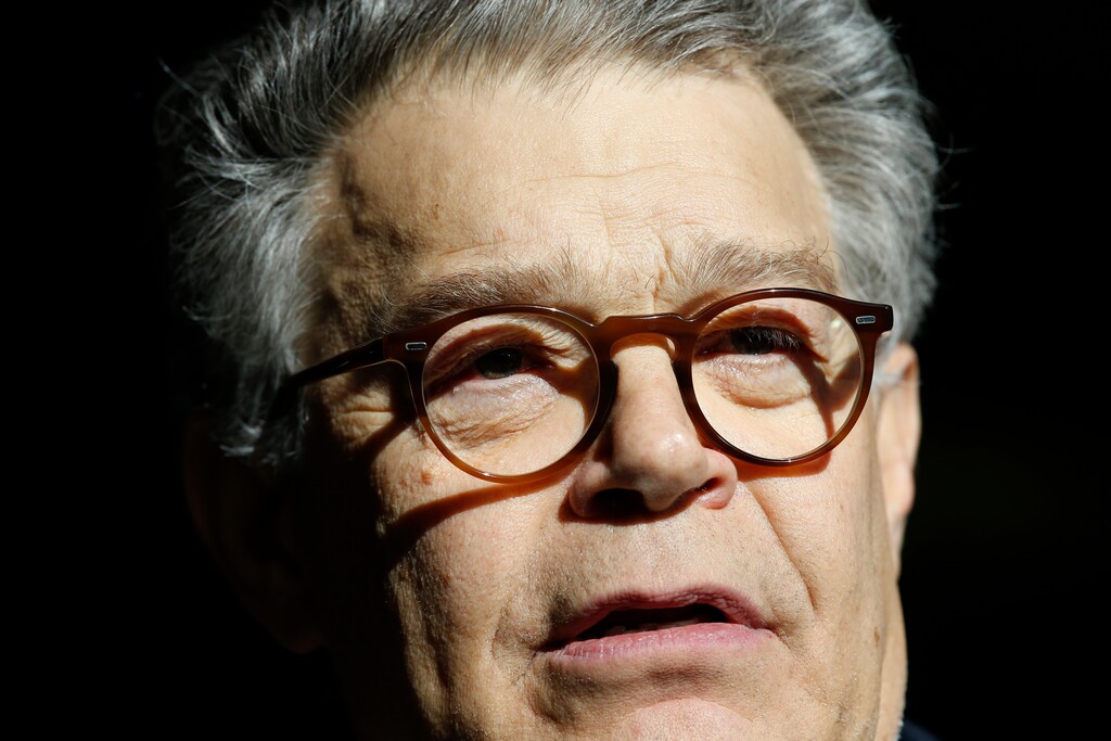 Sen. Al Franken, D-Minn., speaks to the media on Capitol Hill, Monday, Nov. 27, 2017 in Washington. (AP Photo/Alex Brandon)