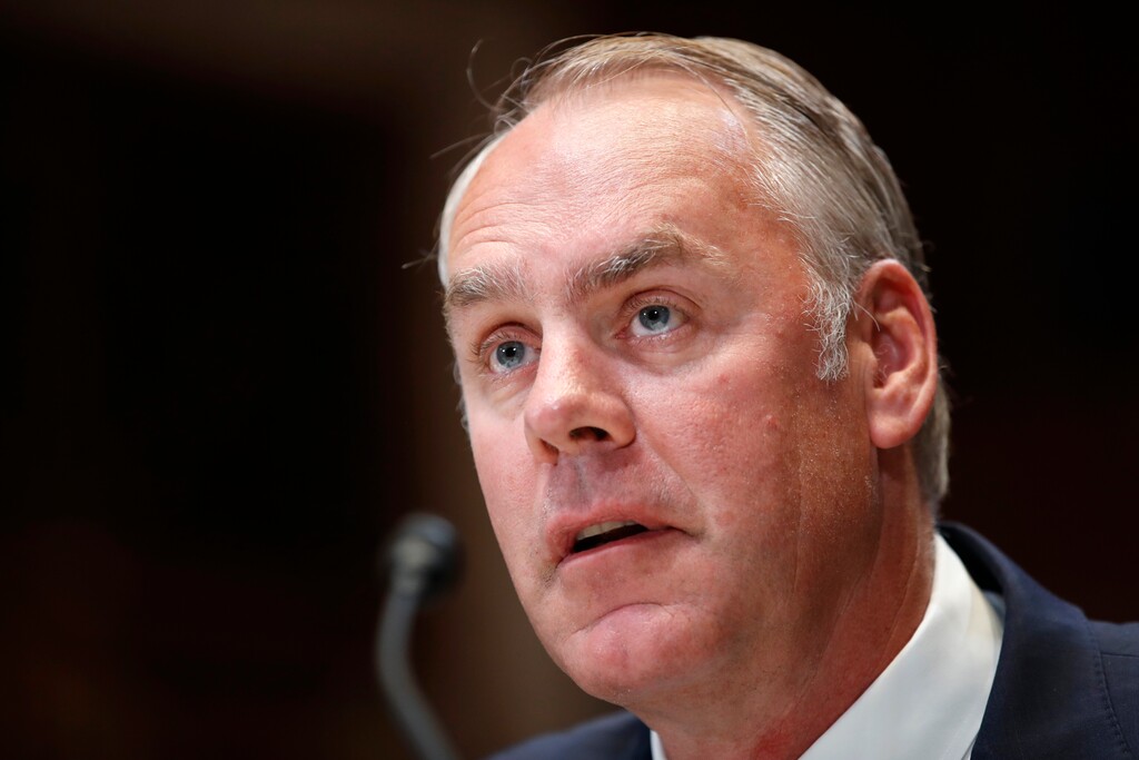 (Jacquelyn Martin | The Associated Press) Interior Secretary Ryan Zinke testifies at a Senate Appropriations subcommittee hearing on the FY19 budget, Thursday, May 10, 2018, on Capitol Hill in Washington.
