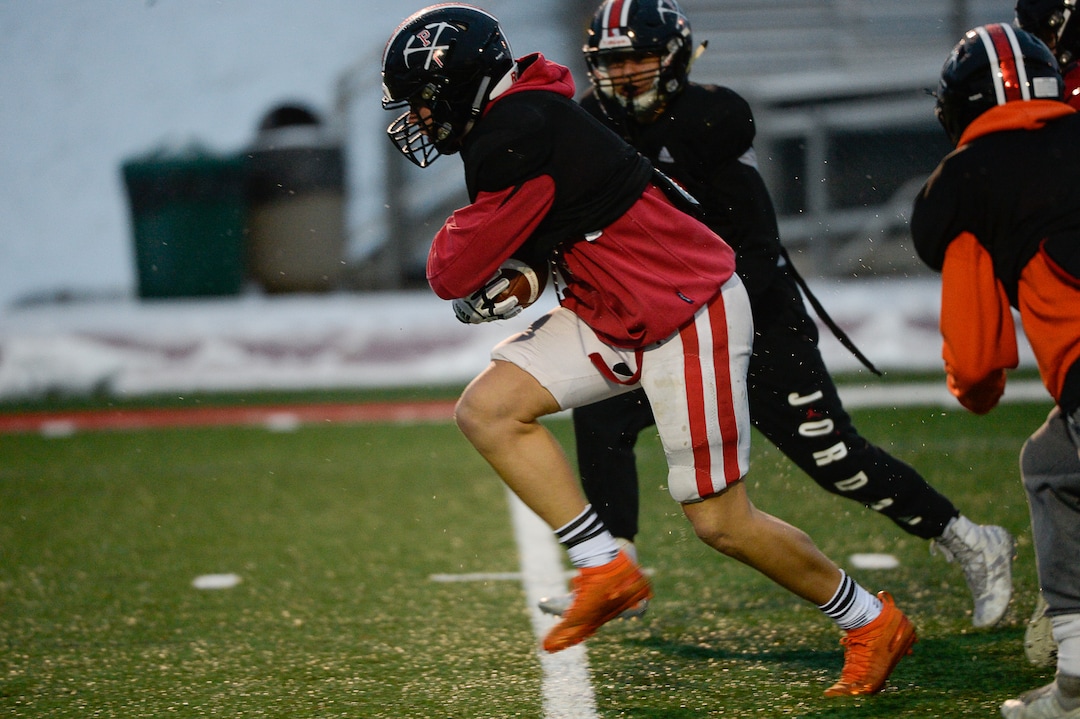 (Francisco Kjolseth  |  The Salt Lake Tribune)  Park City linebacker Chase Johansen prepares for the team's upcoming 4A Championship game on Wednesday, Nov. 20, 2019, in Park City before facing Sky View in the title game Friday. If they win, it would be the first football title for the school. They have played in five championship games before this year, with the last one taking place in 2001.