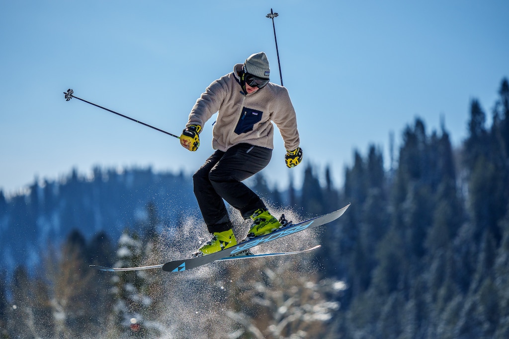 (Trent Nelson  |  The Salt Lake Tribune) A skier enjoys opening day at Solitude Mountain Resort on Friday, Nov. 10, 2023.