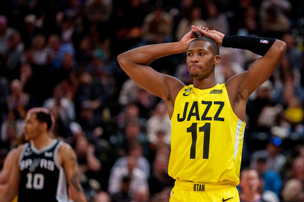 (Trent Nelson  |  The Salt Lake Tribune) Utah Jazz guard Kris Dunn (11) as the Utah Jazz host the San Antonio Spurs, NBA basketball in Salt Lake City on Tuesday, Feb. 28, 2023.