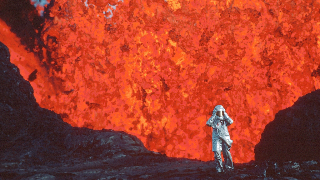 (National Geographic Documentary Films) Volcano researcher Maurice Krafft, in an image captured by his wife, Katia, gets up close to their subject in the documentary "Fire of Love," directed by Sara Dosa. Sundance Institute is presenting a free screening of the film, Thursday, July 14, 2022, at Red Butte Garden in Salt Lake City.