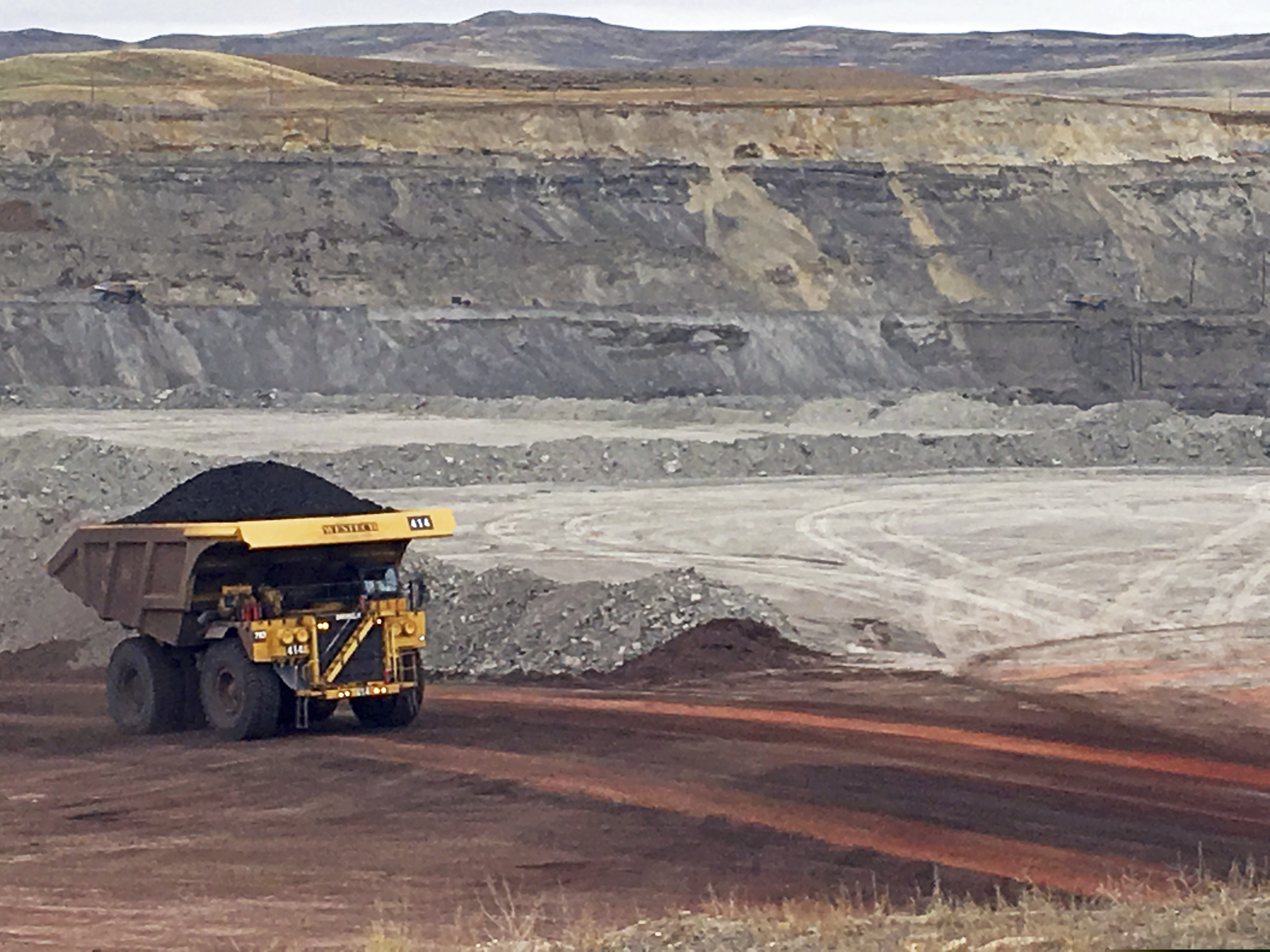 (Mead Gruver | AP file photo)
In this March 28, 2017, photo, a dump truck hauls coal at Contura Energy's Eagle Butte Mine near Gillette, Wyo. Mine owner Blackjewel LLC of Milton, W.Va., says it has filed for Chapter 11 bankruptcy protection. Blackjewel operates mines in Wyoming, Kentucky, Virginia and West Virginia.