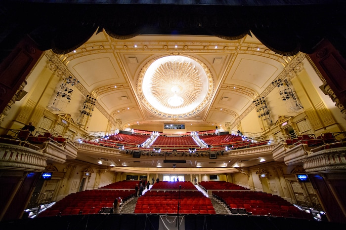 (Trent Nelson  |  The Salt Lake Tribune)  
The reopening of the Capitol Theatre after being closed six months for renovation was celebrated in Salt Lake City on Friday Oct. 11, 2019.