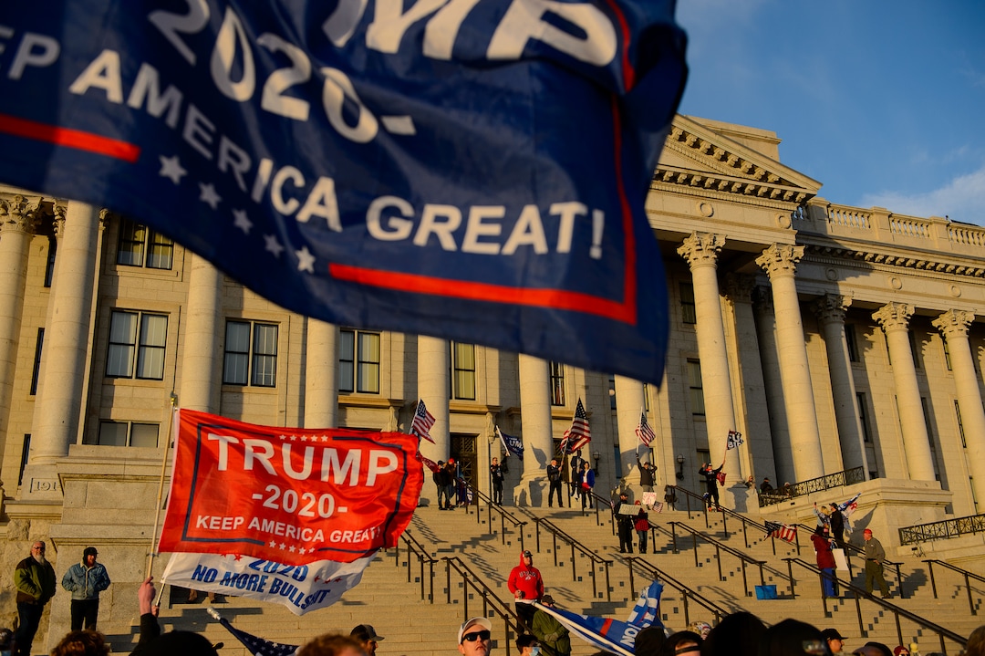 (Trent Nelson  |  The Salt Lake Tribune) Trump supporters gathered at the State Capitol in Salt Lake City on Wednesday, Jan. 6, 2021.