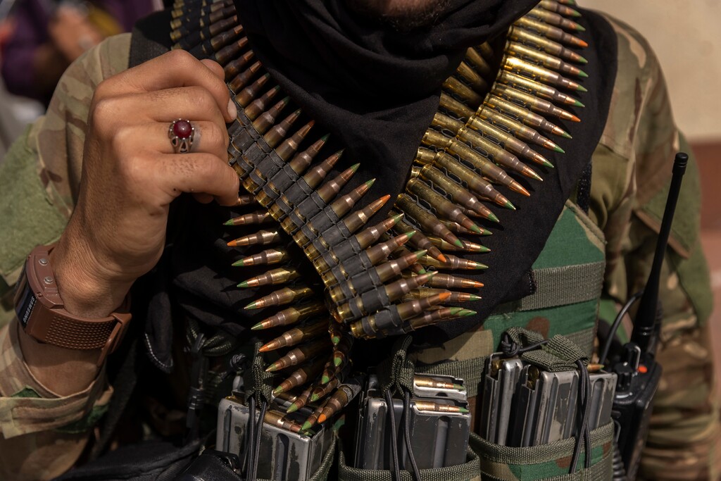 (Victor J. Blue | The New York Times)
A heavily armed Taliban fighter guards the Afghanistan central bank in Kabul, Afghanistan on Thursday, Aug. 19, 2021. "In every other way the withdrawal has made the case for an even deeper cynicism — about America's capacities as a superpower, our mission in Afghanistan and the class of generals, officials, experts and politicos who sustained its generational extension," writes The New York Times opinion columnist Ross Douthat.