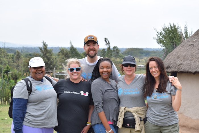 (photo courtesy CHG Healthcare Services)  CHG employees are seen during a trip to Kenya where they did a variety of service projects.