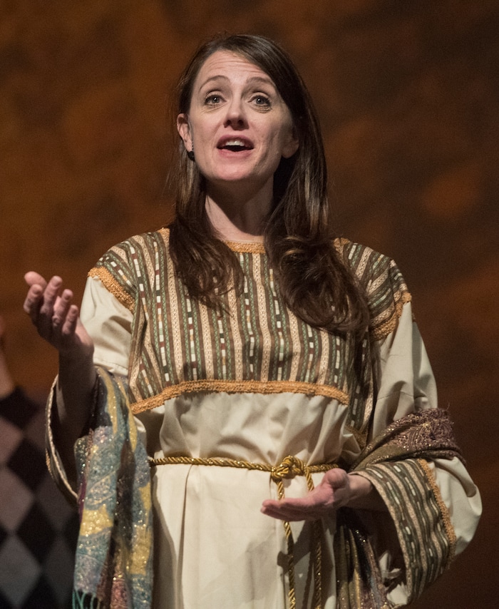 (Rick Egan  |  The Salt Lake Tribune) Catherine Nelson Bohman as Rachel rehearses "The Other Wise Man" on Nov. 27. The  musical, based on the Henry Van Dyke novella, opens Nov. 29, at Wasatch Jr. High.
