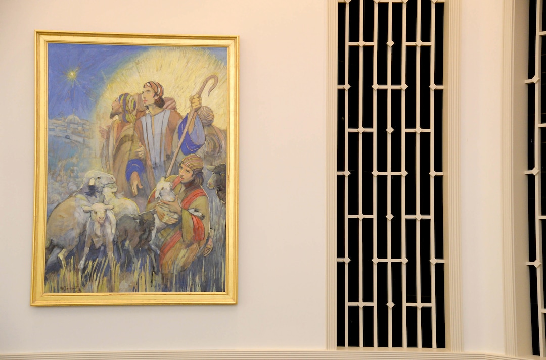 (Francisco Kjolseth  |  The Salt Lake Tribune) The LDS Church plans to remove three original  paintings by LDS artist Minerva Teichert from an east Salt Lake City meetinghouse, including “Shepherds of Bethlehem,” and some local members are concerned.