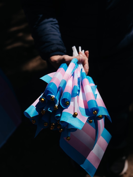 (Christopher Lee | The New York Times)

A participant in the March for Trans Youth in Austin, Texas, March 1, 2022.