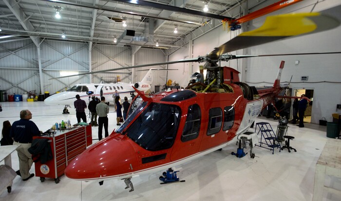 (Steve Griffin  |  The Salt Lake Tribune)  Richard Gilroy, medical director of the liver transplant program at Intermountain Medical Center, stands with the new Intermountain Life Flight jet that will be used primarily to retrieve organs for transplantation in the Intermountain West, as he talks with the media during a news conference at the Intermountain Life Flight Hangar at the Salt Lake International Airport in Salt Lake City Monday October 30, 2017.