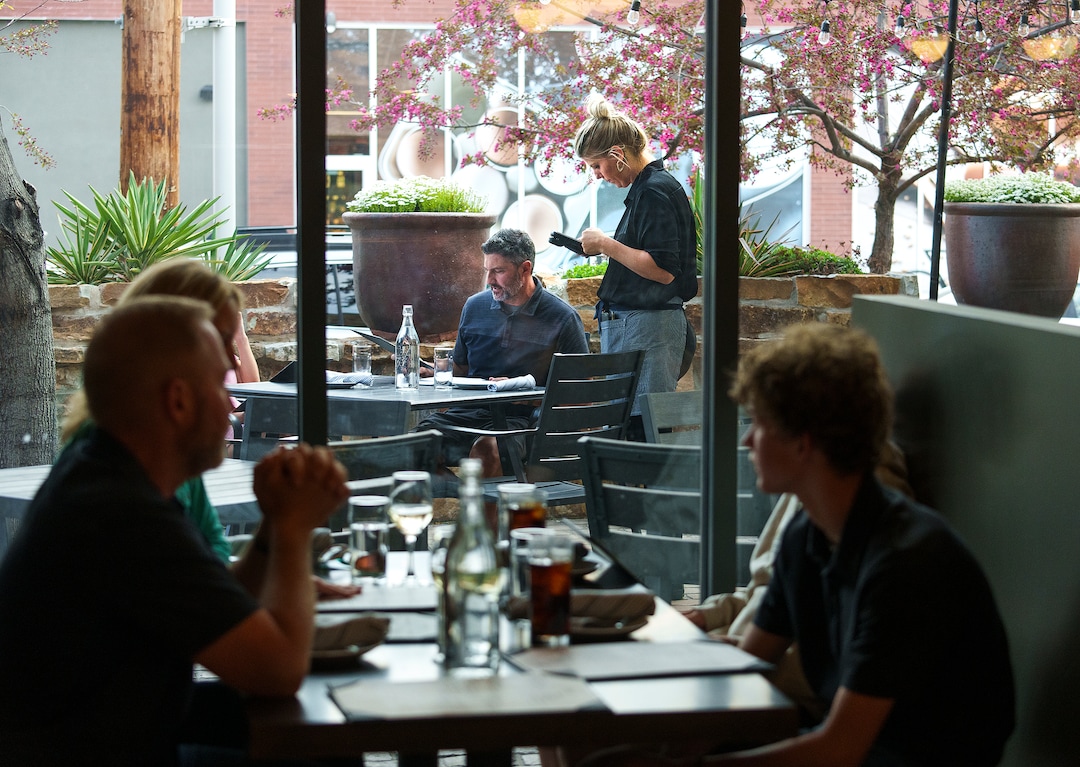 (Leah Hogsten | The Salt Lake Tribune) Emigration Cafe's opening night, Wednesday, April 27, 2022. Emigration Cafe's menu features Roman style wood fired pizza, salads, sandwiches and mains.