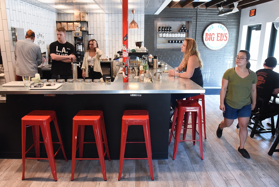 (Francisco Kjolseth  |  The Salt Lake Tribune)  Publik Ed's, a new coffee shop and restaurant near the University of Utah, is bright, and clean with an industrial counter, white tile walls and high-tech espresso and coffee machines.