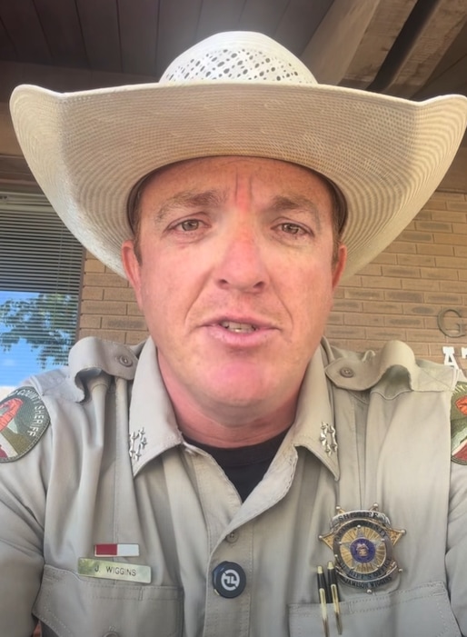 (Grand County Sheriff’s Office) Grand County Sheriff Jamison Wiggins discusses the Sept. 21 federal immigration enforcement operation in Moab in a video posted by his office.