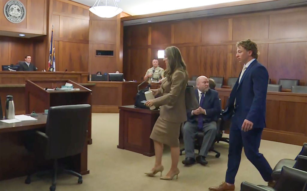 (Pool) Former BYU football player Parker Kingston appears for a hearing in 5th District Court in St. George on Monday, March 23, 2026. The Washington County attorney's office asked for the judge to be dismissed in the case over allegations of preferential treatment, but that request was denied.