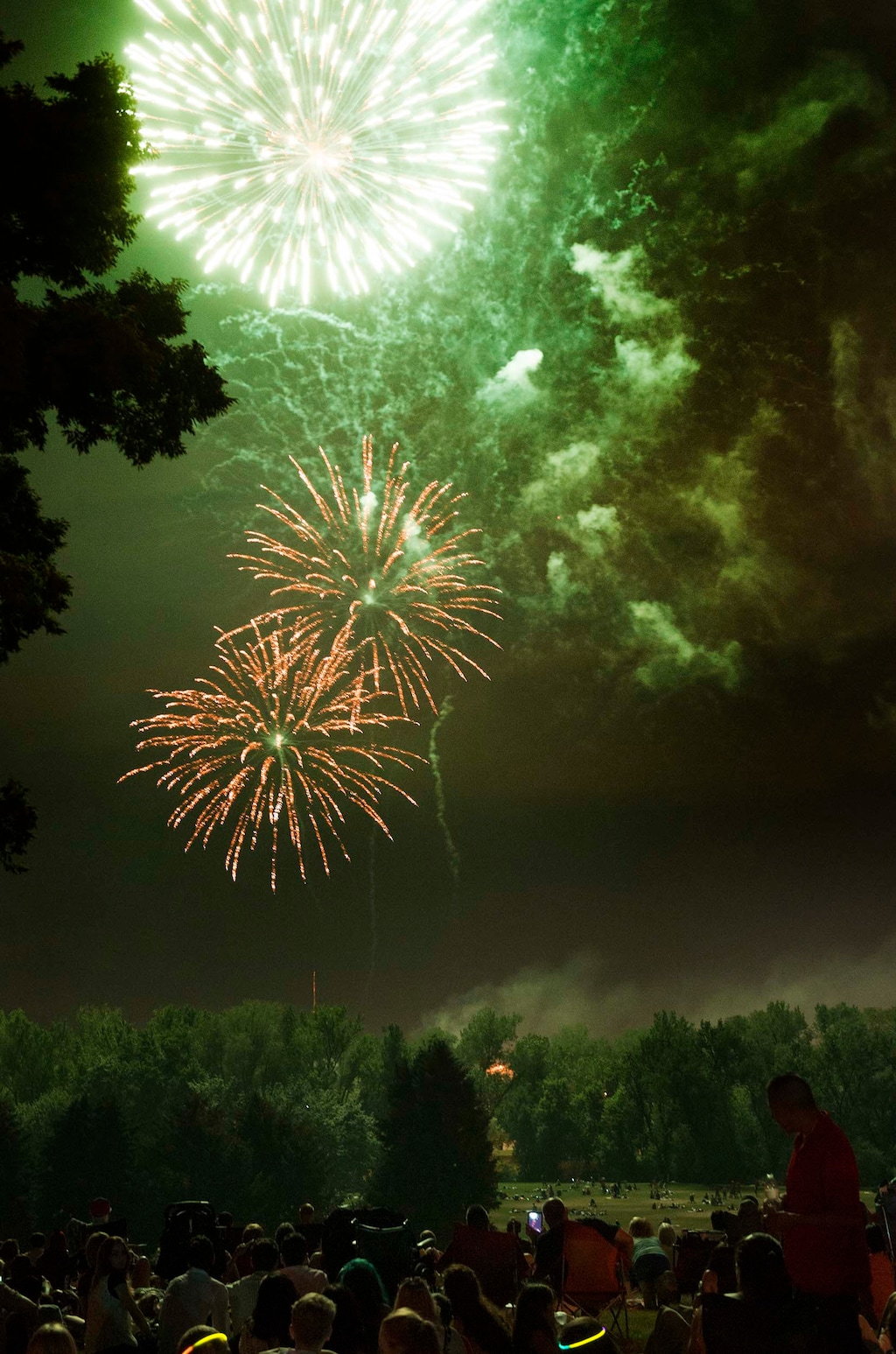 (Rick Egan  |  The Salt Lake Tribune) Fireworks explode over Sugar House on Saturday, July 4, 2015.